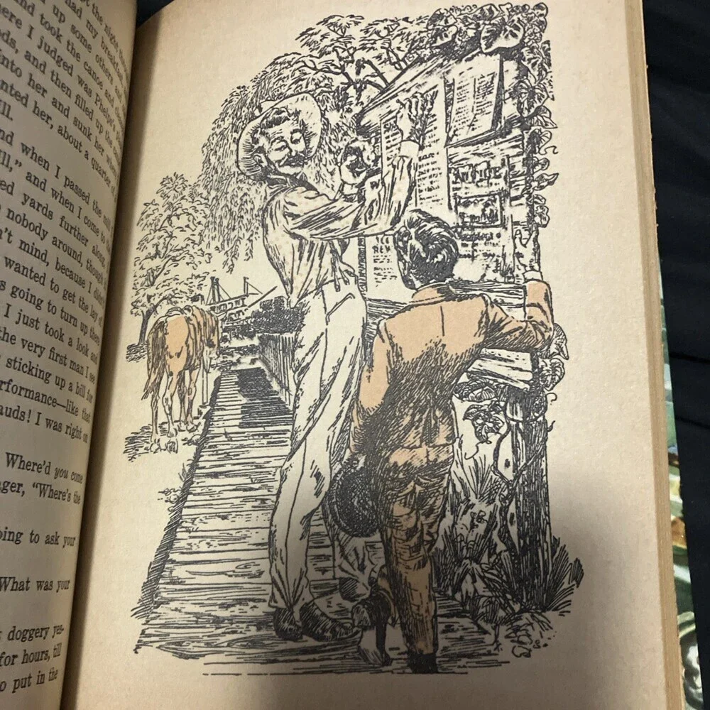 Mark Twain Vintage 1955 Adventures of Huckleberry Finn Book -Whitman Publishing-